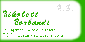 nikolett borbandi business card